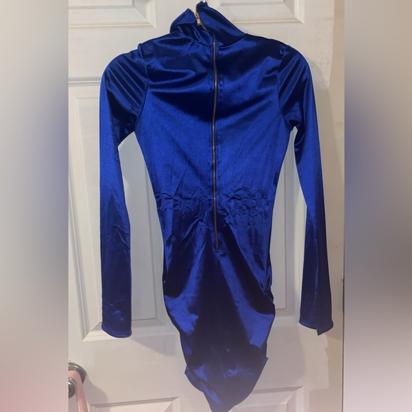 Satin mock neck dress - Picture 2 of 3